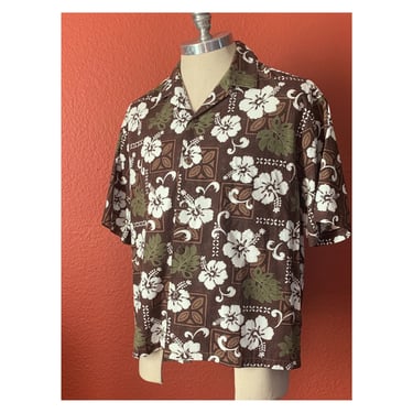 Vintage Hilo Hattie ‘The Hawaiian Original’ Aloha/Hawaiian All-Cotton Shirt/ Surf/ Tiki/ Size Large 