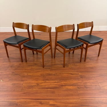 Danish Teak Low Back Dining Chairs Set of 4