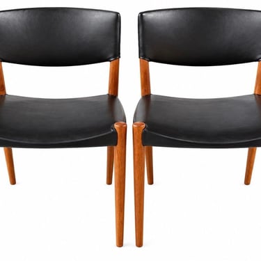 Ejner Larsen & Aksel Bender Madsen Teak Side Dining Chairs for Willy Beck, 1950