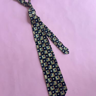 VTG Checkered Floral Silk London Fog Necktie 