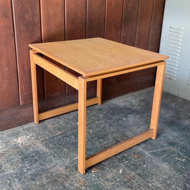 Oak Side Table Finger Joints Vintage Danish Mid-Century like Wegner, Jacobsen, Kjaerholm 