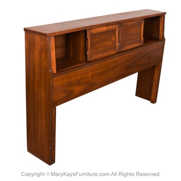 MidCentury Full Headboard Storage Bookcase 