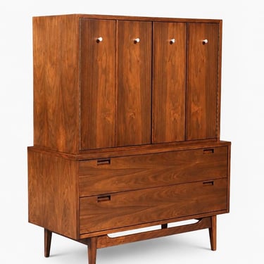 Mid-Century Modern Walnut Highboy Dresser by American of Martinsville, c.1960’s 