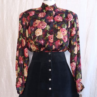 Painterly Rose Garden Blouse L/XL