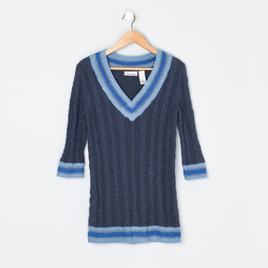 Vintage Y2k Knit V-Neck Mini Dress - 
