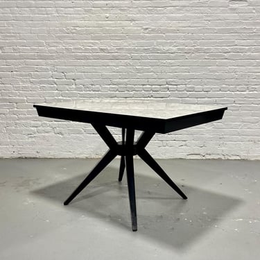 Mid Century Modern Ebonized Expandable Spider Leg DINING TABLE, c. 1950's 
