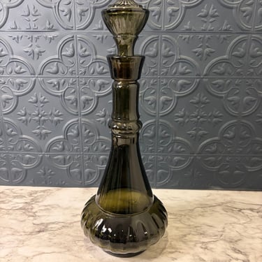 1964 Dark Green Glass Genie Decanter