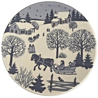 VTG Arabia Finland Winter Landscape Christmas Collector Plate Raija Uosikkinen 