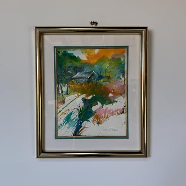 Jonas Gerard (1941 - 2020) Still Life Impressionist Watercolor & Oil Painting - Framed 