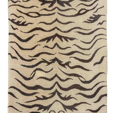 Tibetan Style Tiger Stripe Pattern Carpet, 9' x 6'