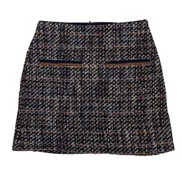 Veronica Beard - Navy & Beige Tweed Mini Skirt Sz XS