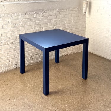 1980’s Blue Laminate Parsons Post Modern Dining Kitchen Table. 