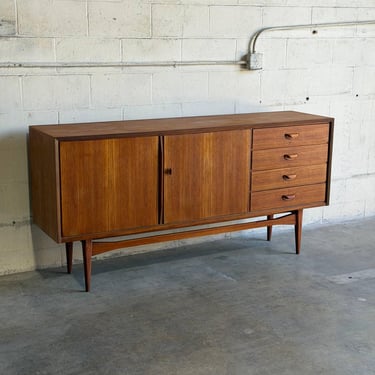 Teak Credenza Sideboard Wooden Storage Cabinet Denmark 1960s 