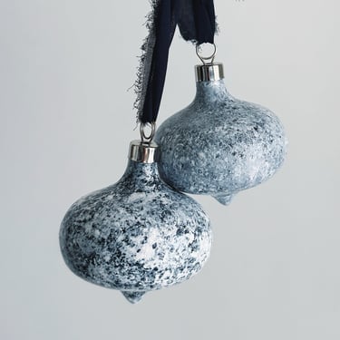 Light Blue Abstract Retro Ceramic Ornament