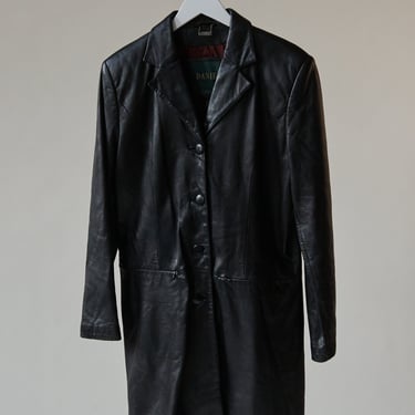 Ebony Classic Leather Coat