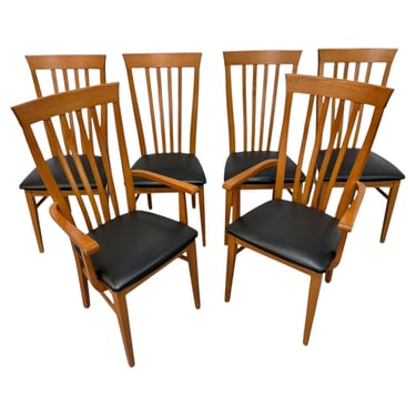Vintage Italian Modern High-back Dining Chairs - Set of 6 