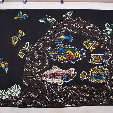 FRENCH silkscreen TAPESTRY JEAN Lurcat MODERNIST AUBUSSON