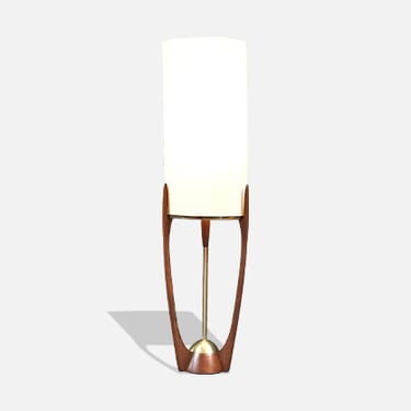 Arthur Jacobs Sculpted Korina Wood Floor Lamp for Modeline of CA