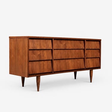 Mid Century Modern Walnut Dresser with Louvered Fronts, c.1960's 