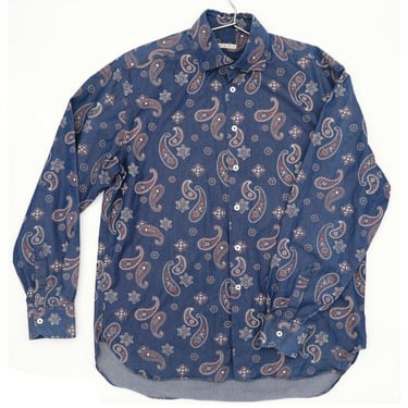 Roda Paisley Print Long Sleeve Mens Shirt Classic Dress Shirt XL 