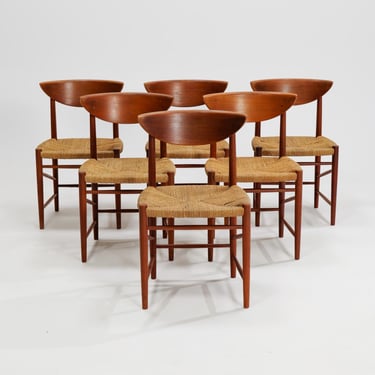 Model 316 Dining Chairs by Peter White & Orla Moelgard-Nielsen for Søborg Møbelfabrik, 1958, Set of 6 