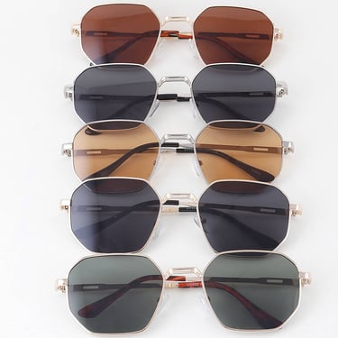 Classic Metal Geometric Sunglasses