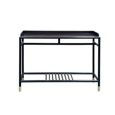 Natural Wood Dark Brown Minimalistic Slim Legs Console Foyer Side Table GB726E 