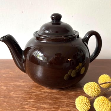 Vintage Cauldon Brown Betty Teapot | Made in England | MCM Classic British Afternoon High Tea Coffee Redware Ceramic Cafe Pour Drink Serving 