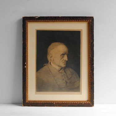 Antique Engraving Portrait of Cardinal Henry Edward Manning by Thomas George Johnson 