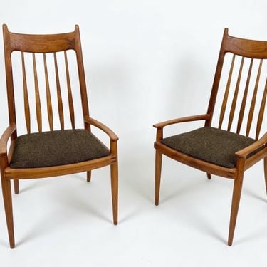 Authentic Sam Maloof Mid Century Walnut Dining Chairs (Pair) - Signed 1970s 