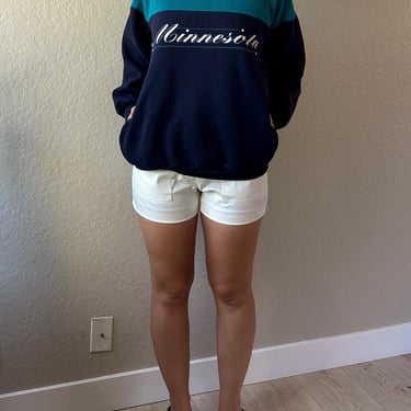 90s 'Minnesota' Sweatshirt Vintage Graphic Sweatshirt 90s Graphic Sweatshirt Vintage Colorblock Sweatershirt 90s Minnesota Sweatshirt Size L 