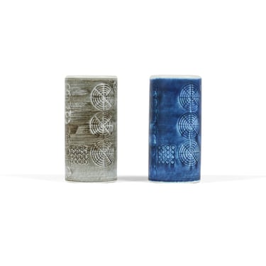 Pair of Sarek Vases by Olle Alberius for Rorstrand. 1960s Swedish Ceramic MCM 