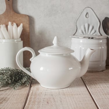 Vintage French APILCO white porcelain Teapot 
