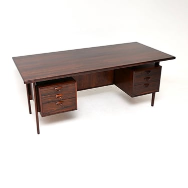 Large Vintage Danish Rosewood Desk by Kai Kristiansen