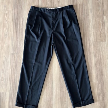 VTG Lauren Ralph Lauren Total Comfort Dress Pants Black Wool Mens 40/32 Classic 
