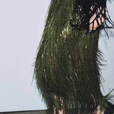 Fringe Maxi Skirt