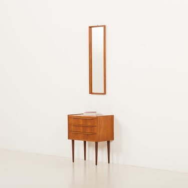 Danish teak entry unit with dresser and a mirror, 1960s 