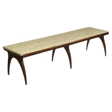Travertine Top Coffee Table designed by Bertha Schaefer, Singer & Sons