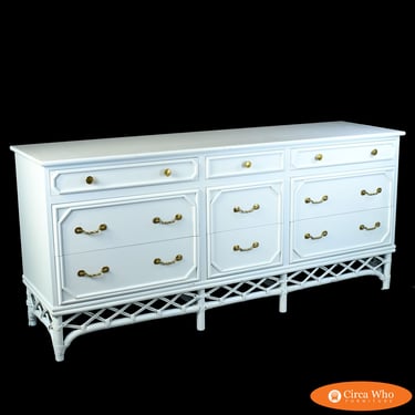 Faux Bamboo and Rattan Triple Dresser by Ficks Reed