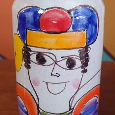 Mid-Century Modern DeSimone Hand Painted Ceramic Vase 