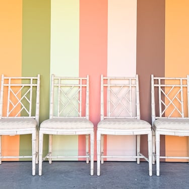 Set of Four Faux Bamboo Dining Chairs