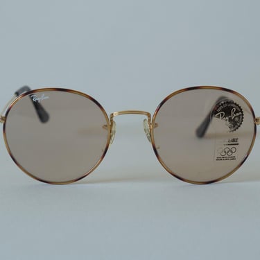 Vintage Ray-Ban B&L Changeables Round Sunglasses Gold Tortoise Unworn 