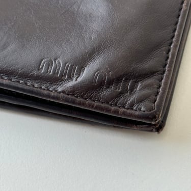 Vintage Miu Miu Dark Brown Leather Wallet 90’s 