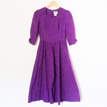 Lanz Originals | Vintage 80’s Floral Cottagecore 3/4 Sleeve Dress | Size 6/8, Spring, Summer / Sweetheart Neckline, Feminine / Party, Chic 