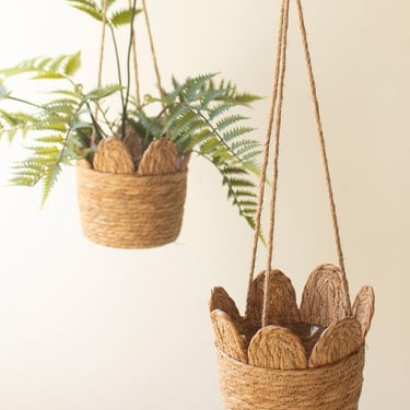 Woven Seagrass Hanging Planter Basket