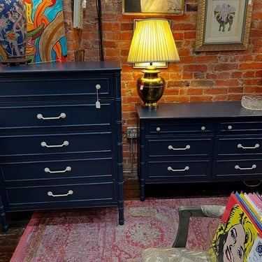 Blue painted faux bamboo chest and dresser. Great sizes
Chest 36” x 19.25” x 46”
Dresser 48” x 19 x 30”
