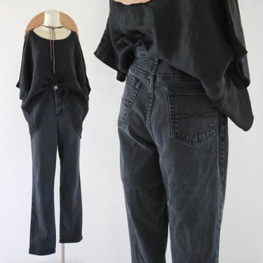black stretch jeans - 30 - vintage womens y2k 