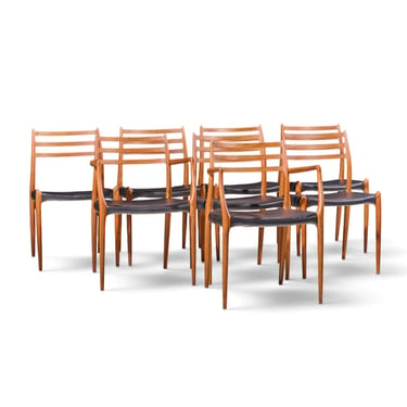 Niels Moller Models 62 & 78 Mid Century Danish Teak Dining Chairs - Set of 8 
