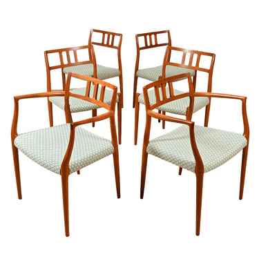 Set of 6 Teak Dining Chairs by Niels Moller (Model #64 + #79)