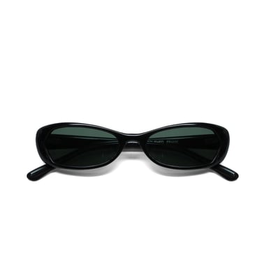 True Vintage 90s Black Chic Rectangle Frame Deadstock Sunglasses 